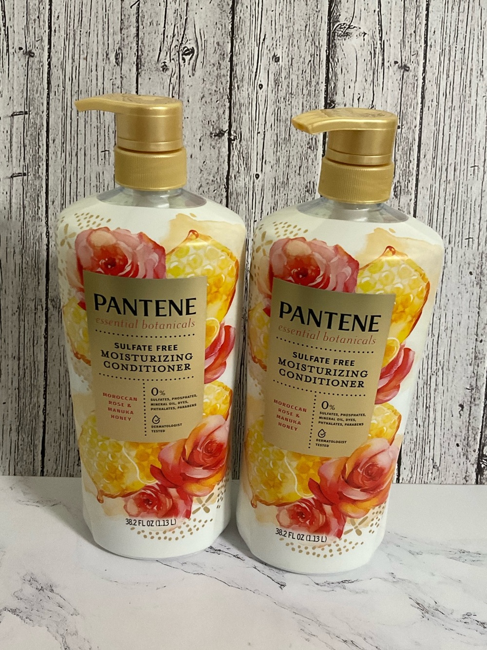 2 Pantene Essential Botanicals Sulfate-Free Moisturizing Conditioner jumbo size.